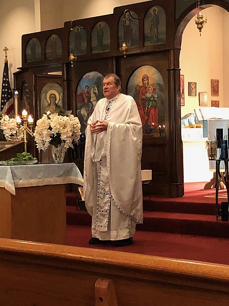 Fr. Sergei delivering his sermon
