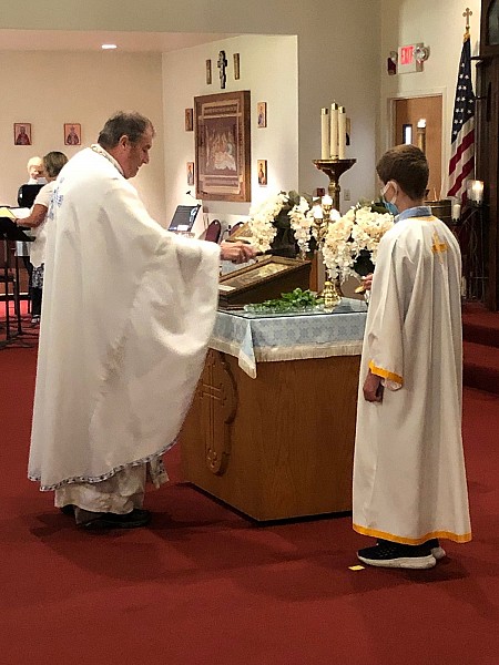 Blessing of fragrant herbs after Divine Liturgy